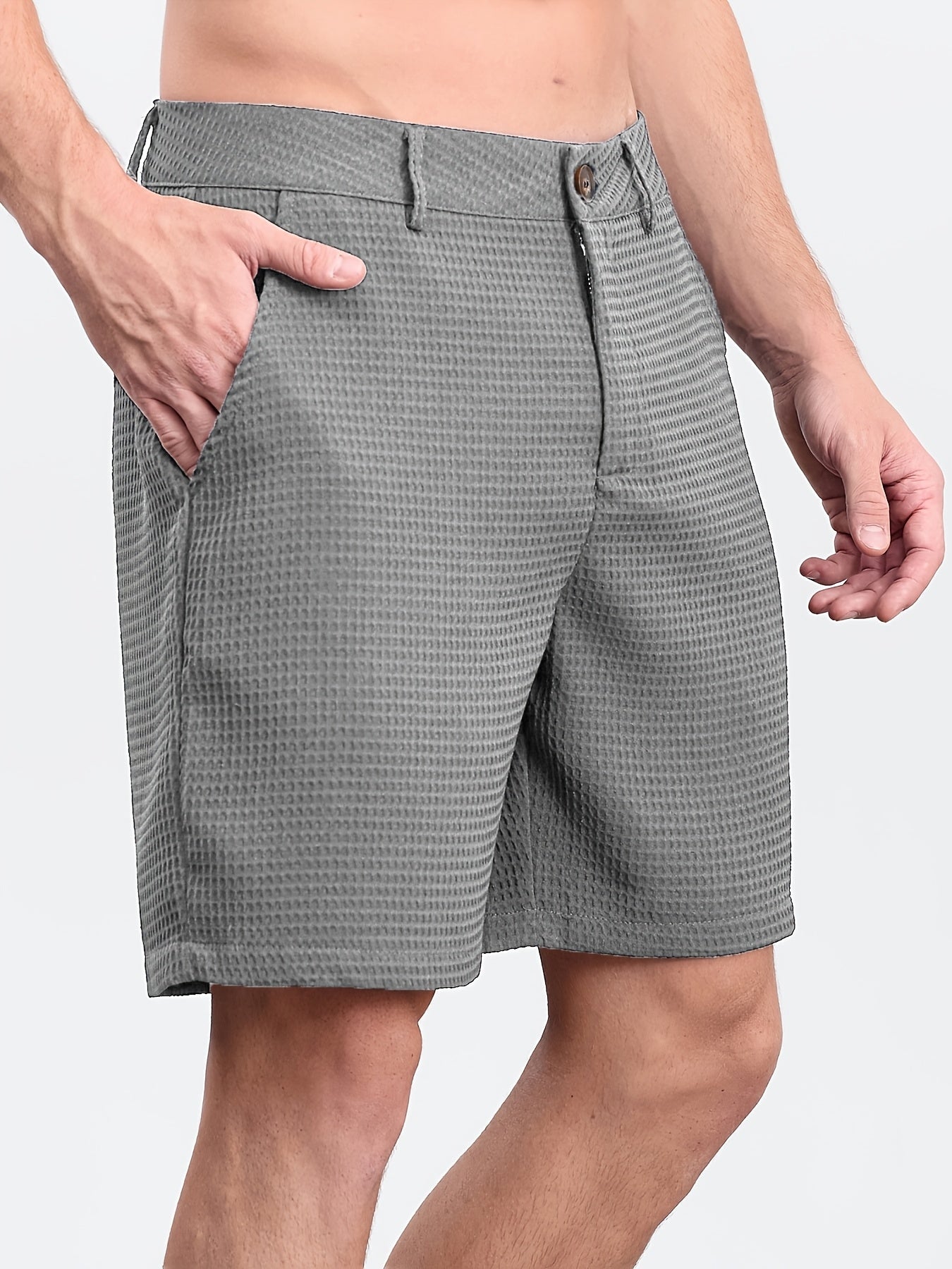 B&M™ | Pantaloni Corti Eleganti in Tessuto a Nido d'Api