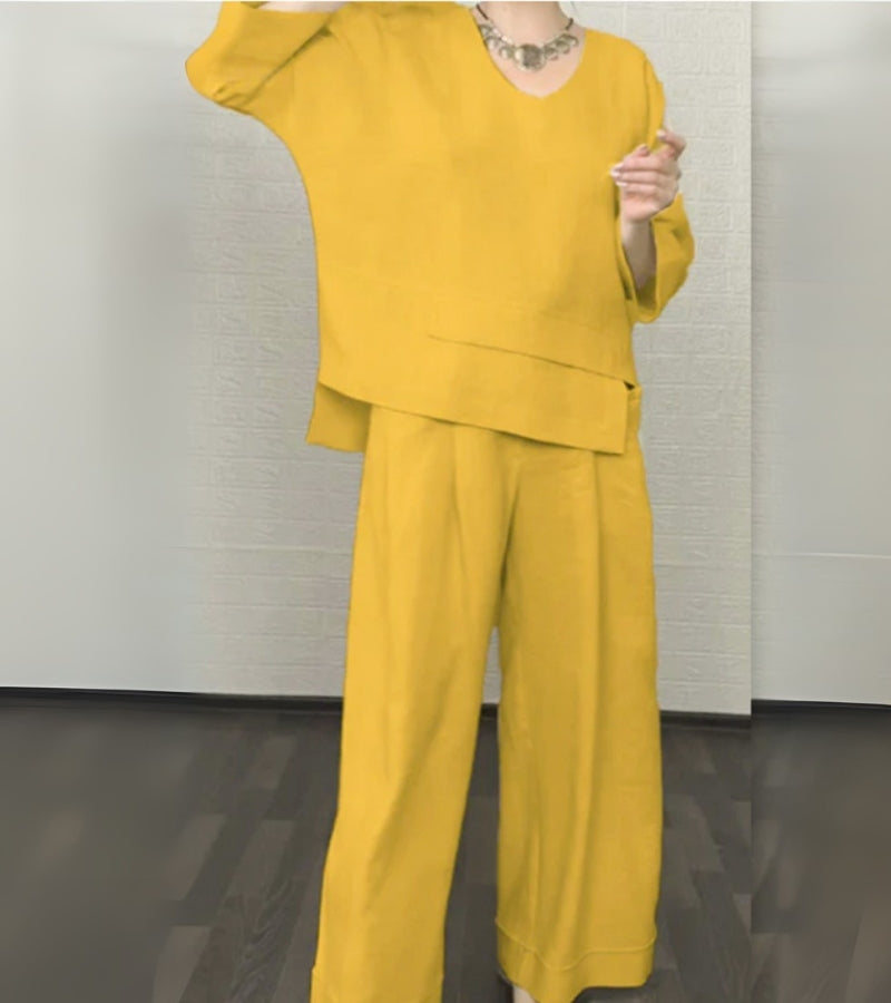 B&M™ | Completo elegante da donna con top asimmetrico e pantaloni larghi