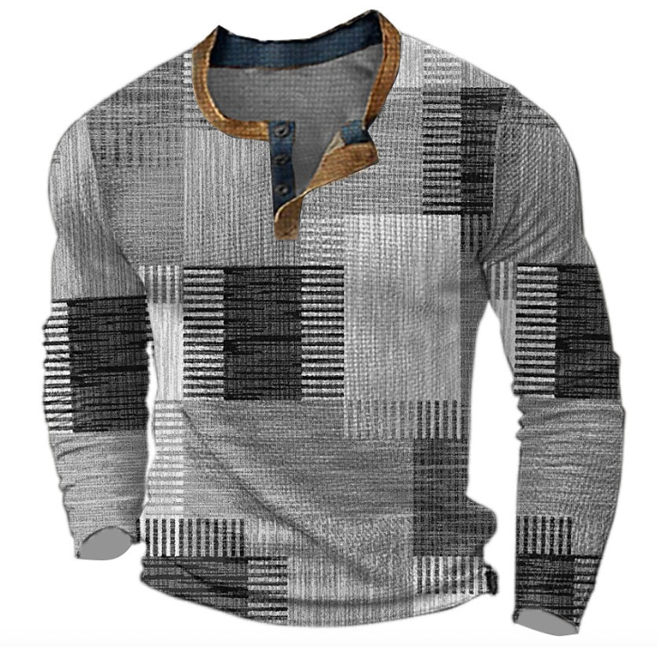 B&M™ | Maglione con stampa patchwork in cashmere e lana