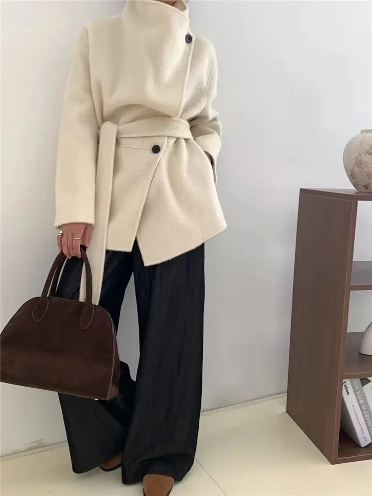 B&M™| Cappotto in Seta, Lana e Cashmere