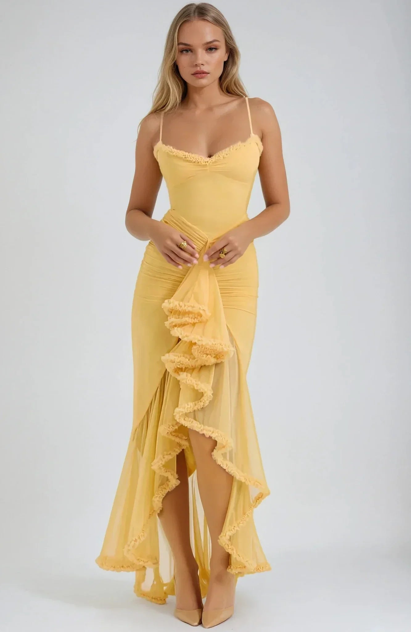 B&M™ | Abito Maxi in Rete Gialla