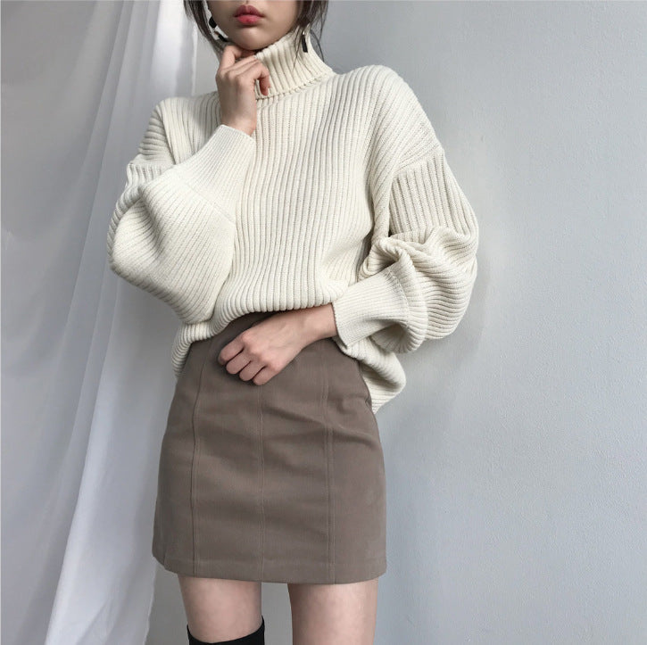 B&M™ | Pullover di lusso con colletto alto e maniche a palloncino