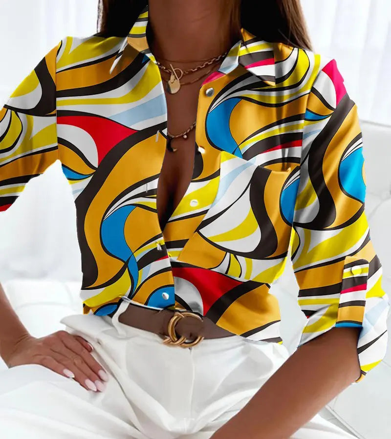 B&M™ | Blusa Elegante con Stampa Artistica